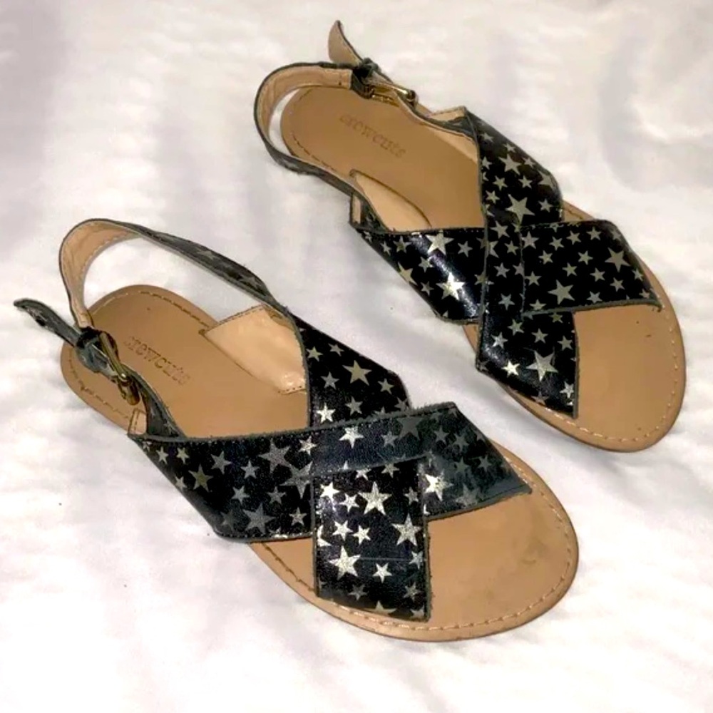 Girl’s Crewcuts Navy Blue Star Sandals Size 1